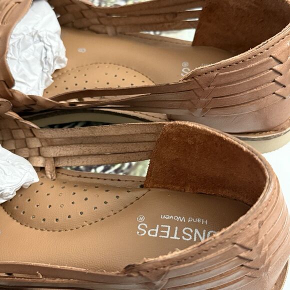 Sunsteps Venetian womens Tan Hand Woven Leather Huarache Sandals 8 Brown classic - Picture 14 of 16